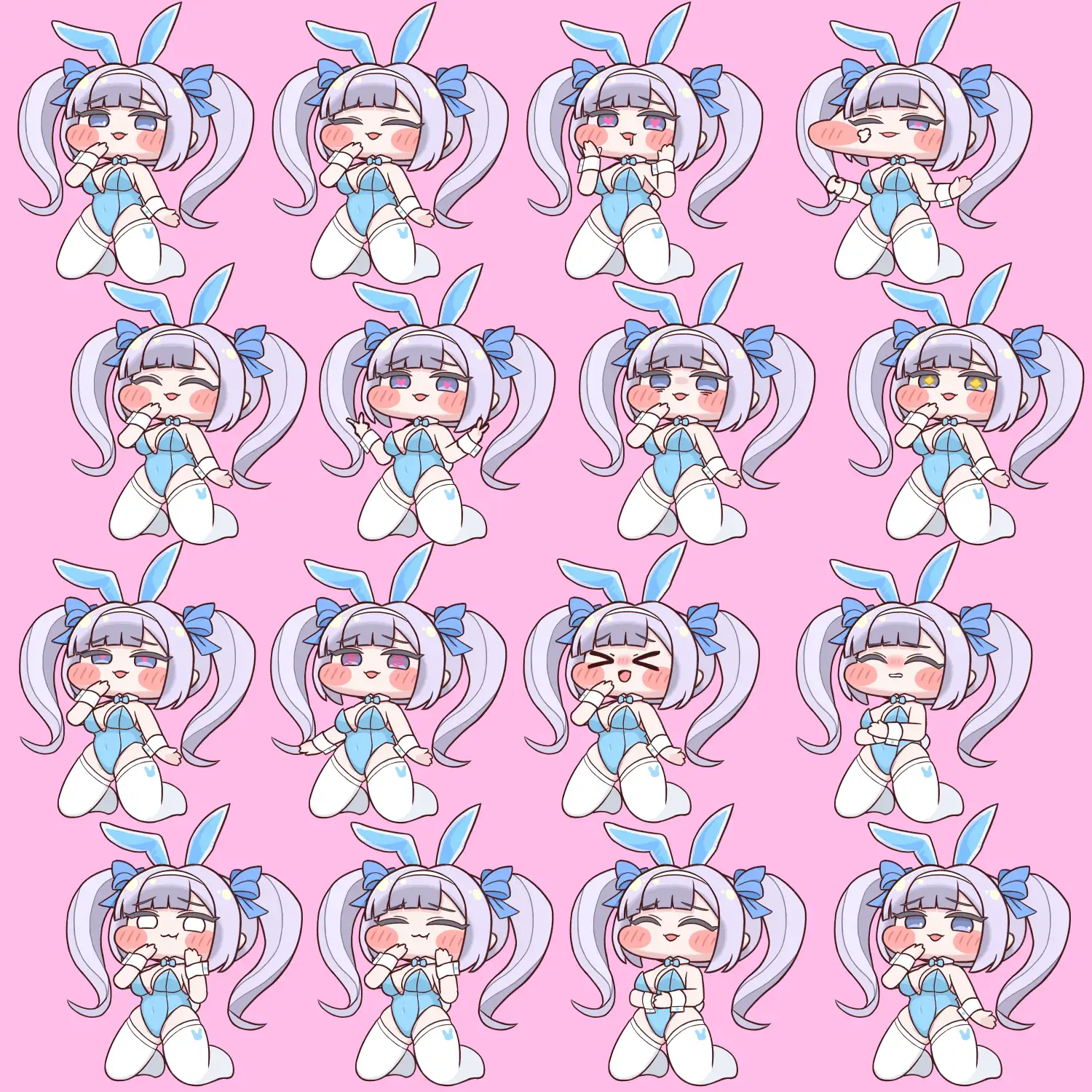 自由変形やパペット変形でキャラクターの感情やポーズをざっくり決めた絵コンテの例